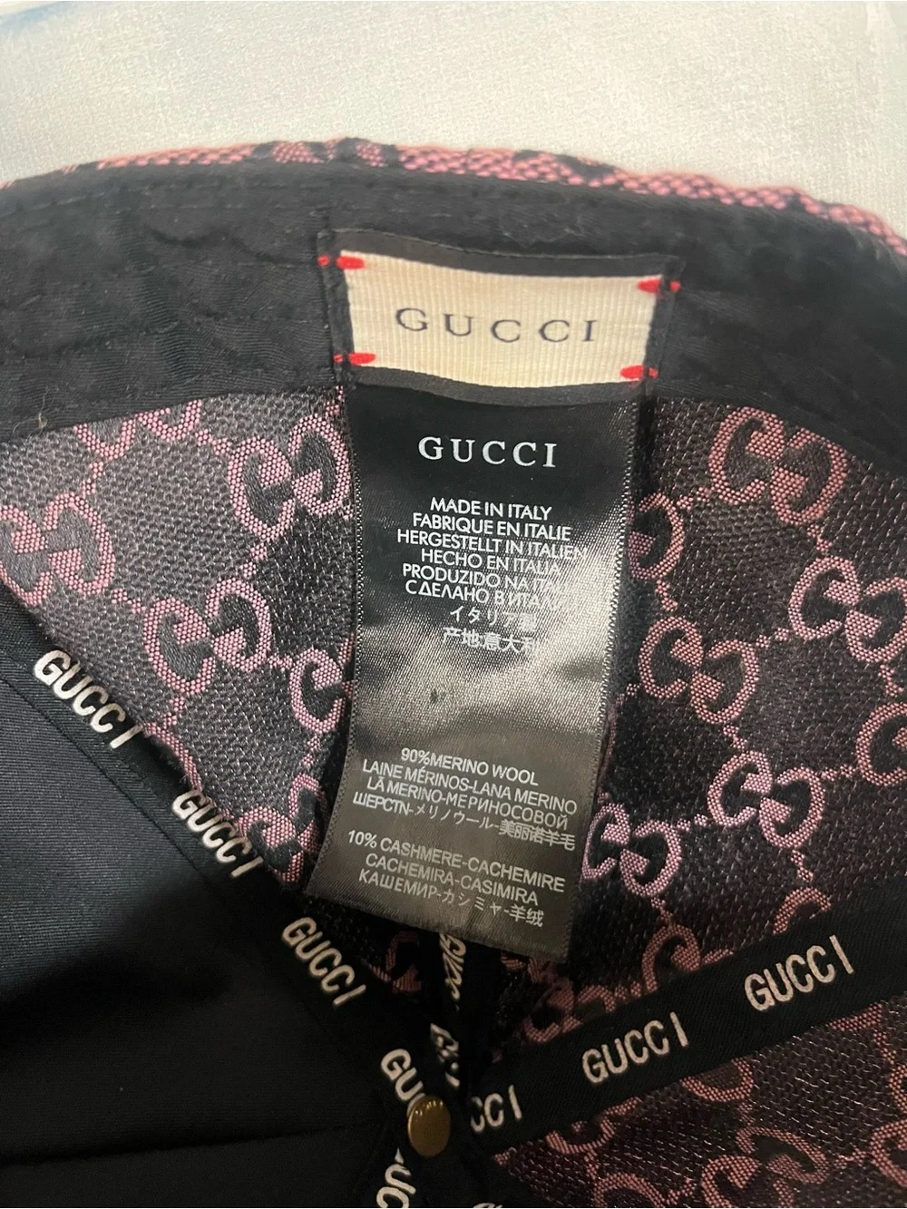 Gucci Rose Purple GG Monogram Baseball Cap with Black Logo